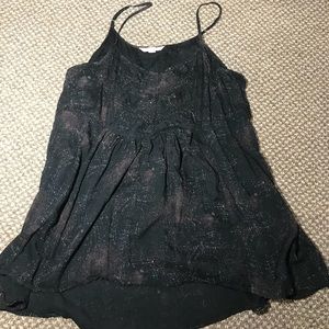 Black long spaghetti strap tank top